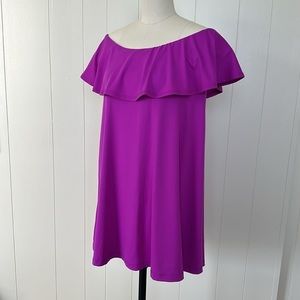 Susana Monaco Off the Shoulder Mini Dress in Magenta